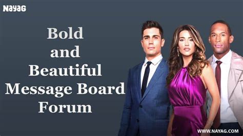 A discussion forum for the ABC soap Loving and its 1990s spinoff, The City. . Bold and beautiful message board